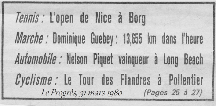 Une du Progres de Lyon, 31 mars 1980