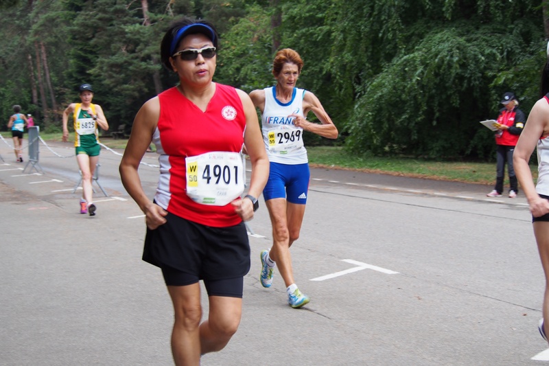 WMAC Lyon 2015, 10 août, 10km W50-64, Lesley Van Buuren, Chun Fung Foris Chan, Marie-Astrid Monmessin