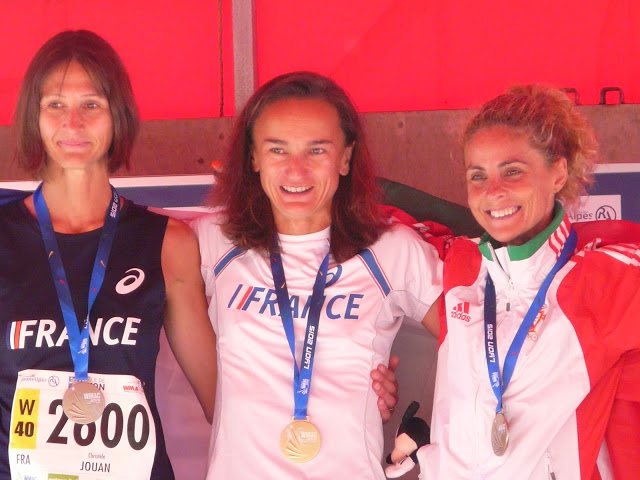 WMAC Lyon 2015, 14 août. Podium W40, Christèle Jouan, Caroline Guillard, Alexandra Lamas
