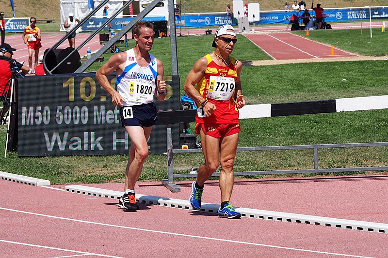 WMAC Lyon 2015, 6 août, 5000m M50,Philippe Bonneau, Miguel Periañez
