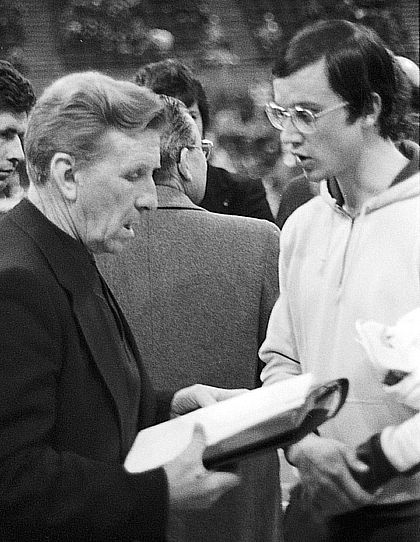 Paul Messner discute avec Dominique Guebey 